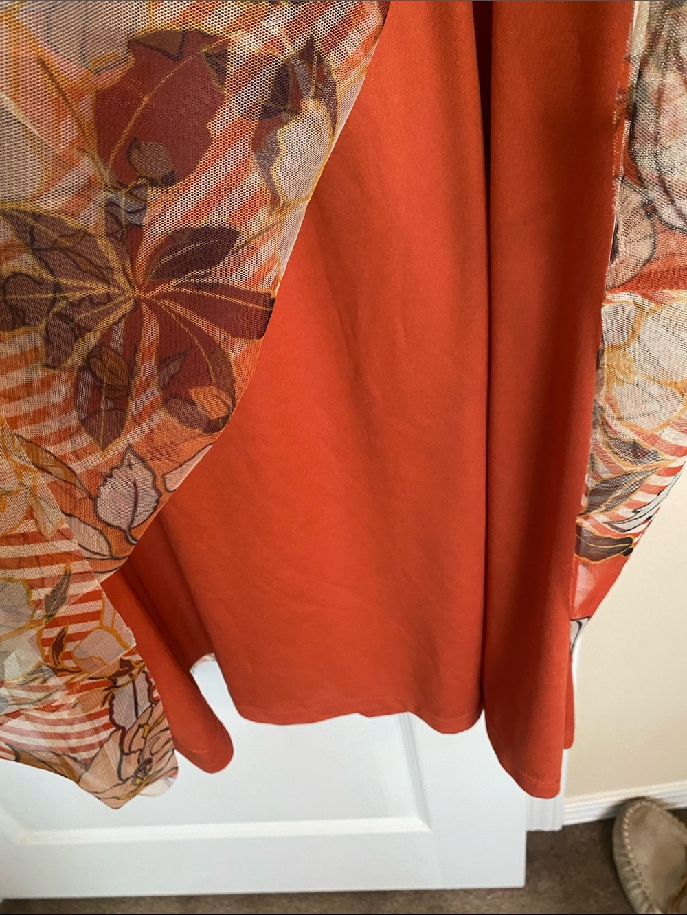 Candalite Petite FLORAL Halter Maxi Dress in Rust Orange, Yellow & Brown Sz LP - Picture 5 of 15